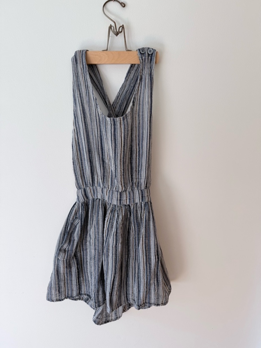 Urban Renewal Blue and Gray Striped Top